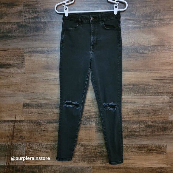 American Eagle Jeans 6 S Jegging Curvy Highest Rise Next Level Stretch Black - Picture 1 of 13